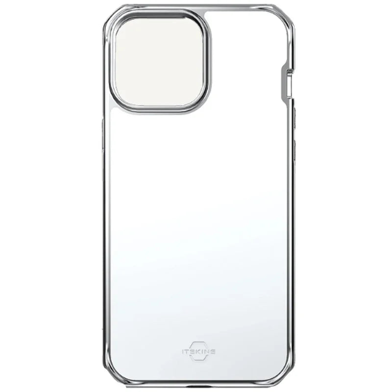 Itskins Hybrid Glass iPhone 13 Pro Max Cover - Silver - Tashqila Itskins Hybrid Glass iPhone 13 Pro Max Cover - Silver - Tashqila